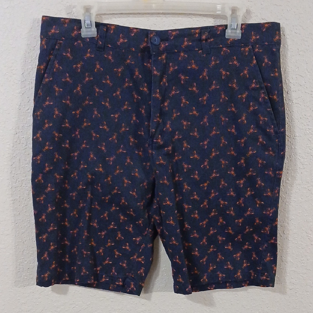 Men's Navy Patterned Shorts